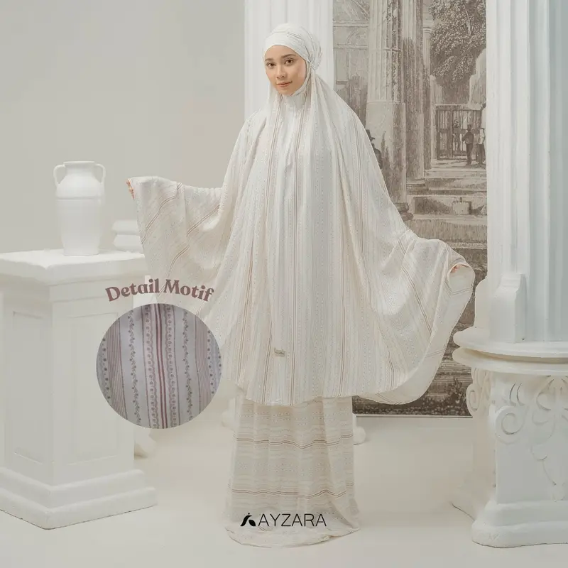 AYZARA - Mukena Dewasa Motif Rayon Azura Series Atasan Bawahan 2