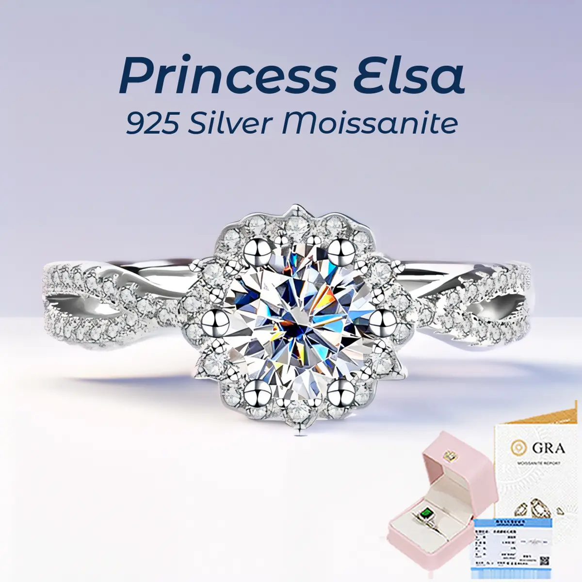 【#MR31·Elsa】BUY 1 FREE 1 S925 Sterling Silver Moissanite Rings Fixed Ring Band