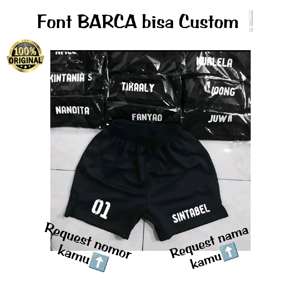 Celana Voli Custom Nama Nomor/ Request Nama dan Nomor/ Custom Nama Voli Cewek Cowok/ Custom Nama Sport