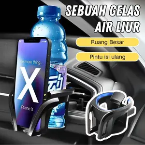 2IN1 Car Phone Holder Car Cup Holder Tempat Botol Mobil Hp Cup Car Phone & Holder Cup Holder Mobil 2-in-1 Universal Air Vent Cup Holder Multifungsi Tempat Botol Mobil Cup Holder