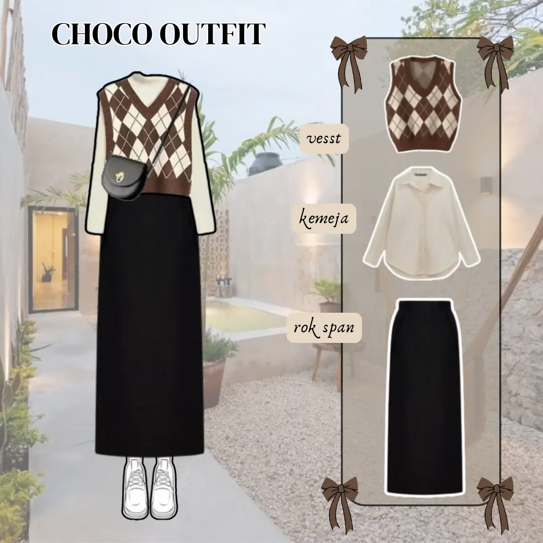 LSR 24 - set kekinian outfit kekinian korean style | rok | kemeja | vest | oneset remaja terbaru atasan bawahan setelan ootd