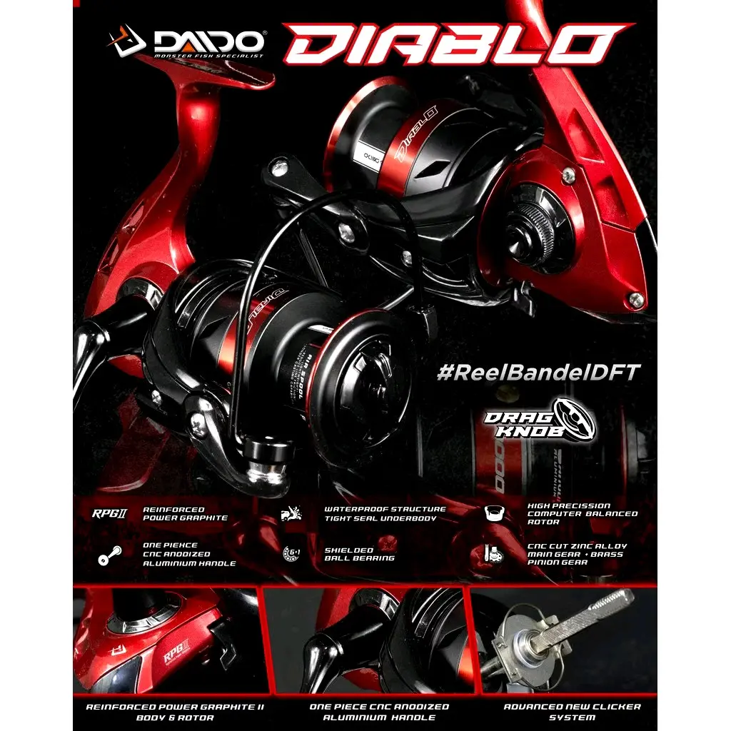Reel Daido Diablo atau Greyhound Power handle terbaru