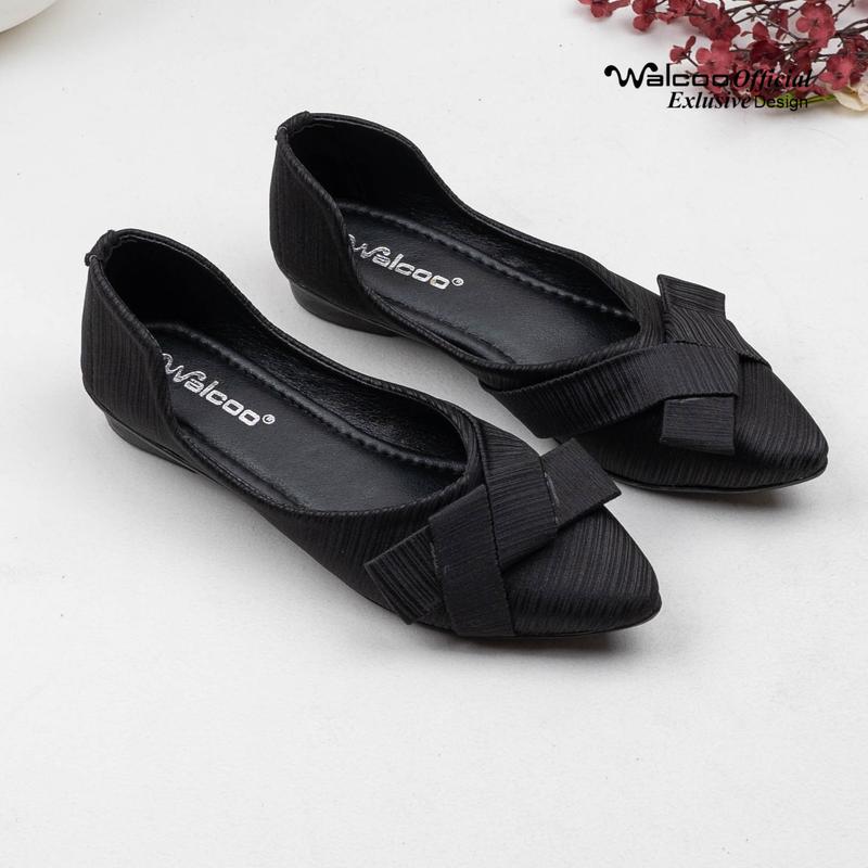WALCOO DIONE Sepatu Flatshoes Wanita Bahan Satin Formal dan Kasual 3