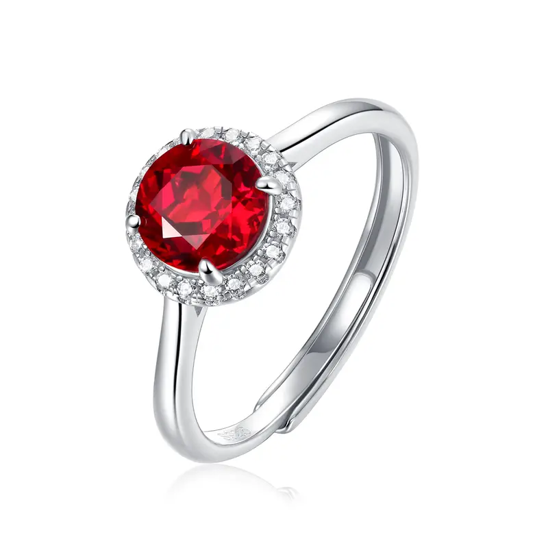 Top Quality 925 Silver Jewellery Sets Red Lab Created Ruby Fancy Gemstone Necklace Rings Stud Earrings for Women Wedding Engagement Ceremony Festival Fine Jewellery Sets 1