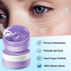 【Versi Upgraded】Masker Mata Ekstrak Biji Anggur - 5x Lebih Efektif | Mengurangi Kerutan & Kantung Mata | 60 Lembar | Anti-Kerut, Anti-Aging, Menghilangkan Mata Panda, Memudarkan Kantung Mata, Mencerahkan, Melembapkan Mendalam