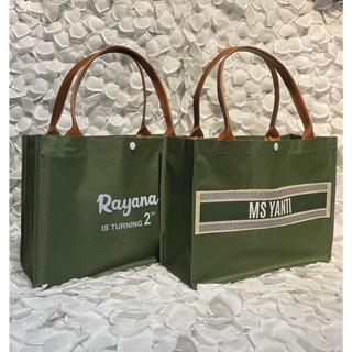 Tas Sovenir Nikah-Tas Sovenir Ulangtahun-Tas Seminar-Tas Arisan-Totebag-Gisel-LOTUS Hijau 9