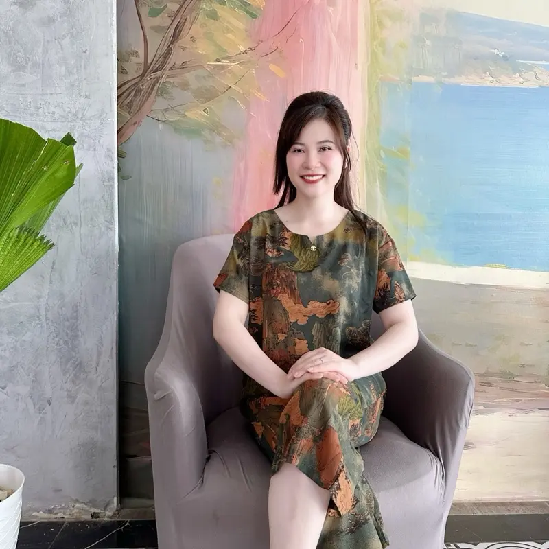 Đồ Bộ Trung Niên Tặng Mẹ-Hoa Lá Mẫu mới Hót 2025-(Tay Cộc ,Quần Lửng) | BigBuy360 - bigbuy360.vn