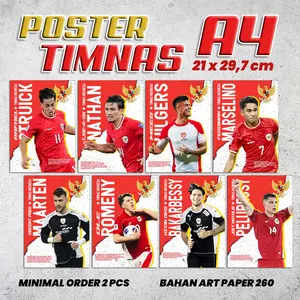 POSTER TIMNAS - POSTER UKURAN A4 - POSTER GAMBAR TIMNAS INDONESIA