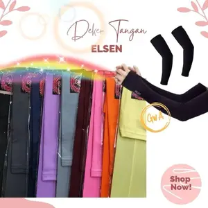 Deker tangan elsen berbahan spandex lembut Panjang Handsock Muslim
