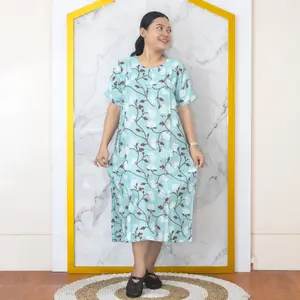 Daster Rayon Midi Wanita Motif Kekinian | Daster Rayon Motif Salur Adem Nyaman Busui Friendly