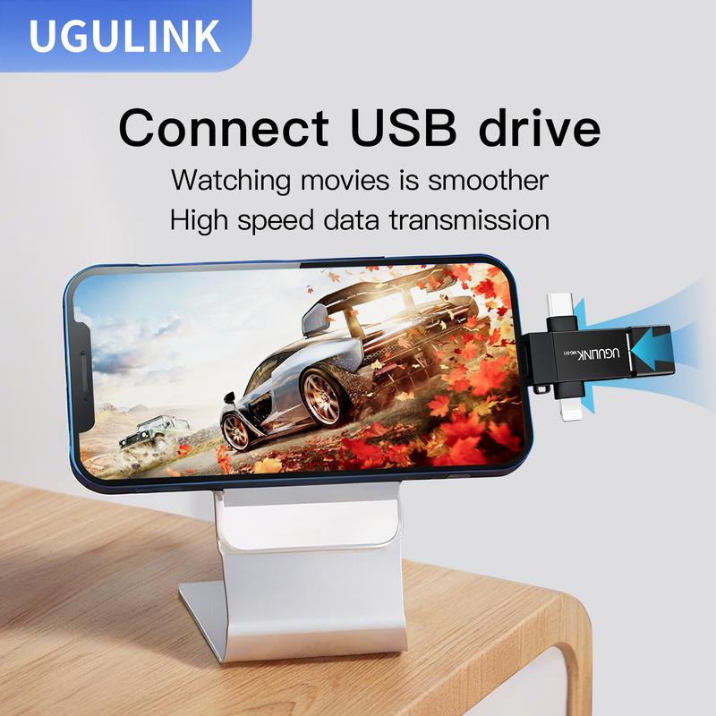 Bộ Chuyển Đổi OTG đa chức năng UGULINK dành cho Apple Android và Type-C Bộ chuyển đổi USB ba trong một bao gồm bàn phím và chuột Cổng USB 