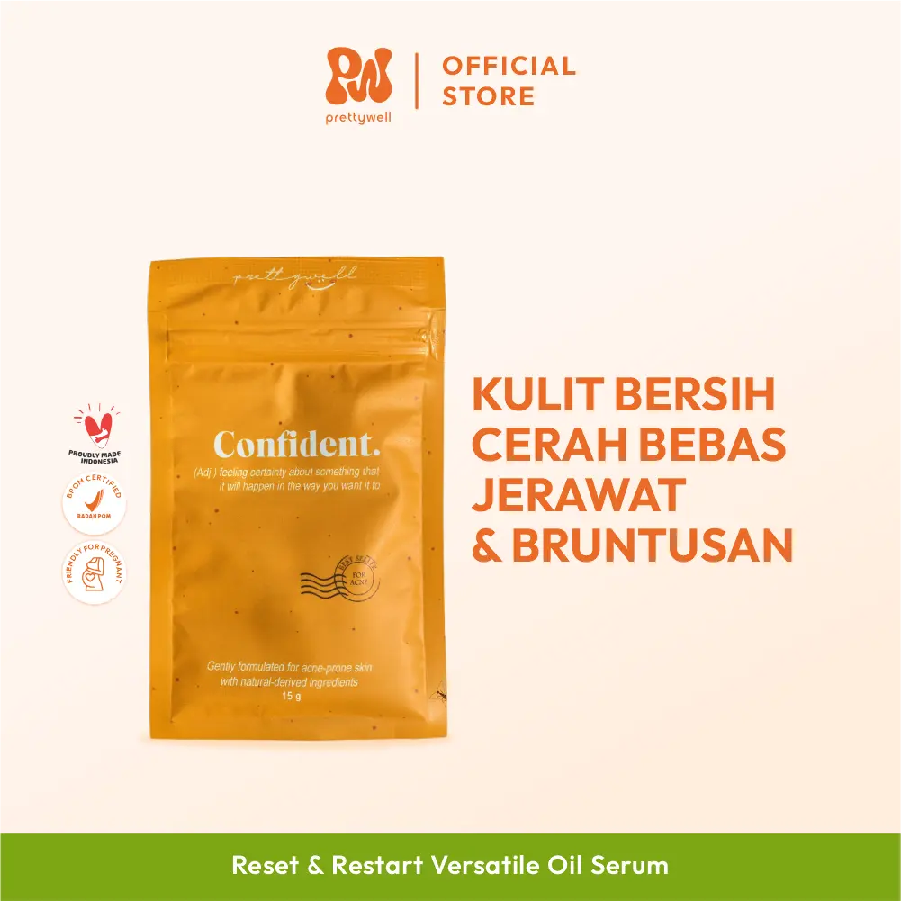 Confident Clay Mask (Masker Eksfoliasi) - Masker untuk Bruntusan & Jerawat - Menghaluskan - Mencerahkan