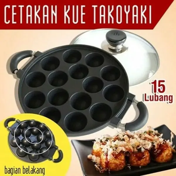 CETAKAN 15 CEKUNG HAPPYCALL/ CETAKAN TAKOYAKI / CETAKAN TELUR Alat Kaca Kue Snack Apem Cake Kitchenware Loyang masak 4