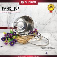 Gambar [EXCLUSIVE RACUNNUUNA] SUBRON Panci Sup Soup Pot 18cm Stainless Steel Tutup Kaca Gagang Silver Gold Kecil Kitchenware dari SUBRON KITCHENWARE Kab. Bandung 4 Tokopedia