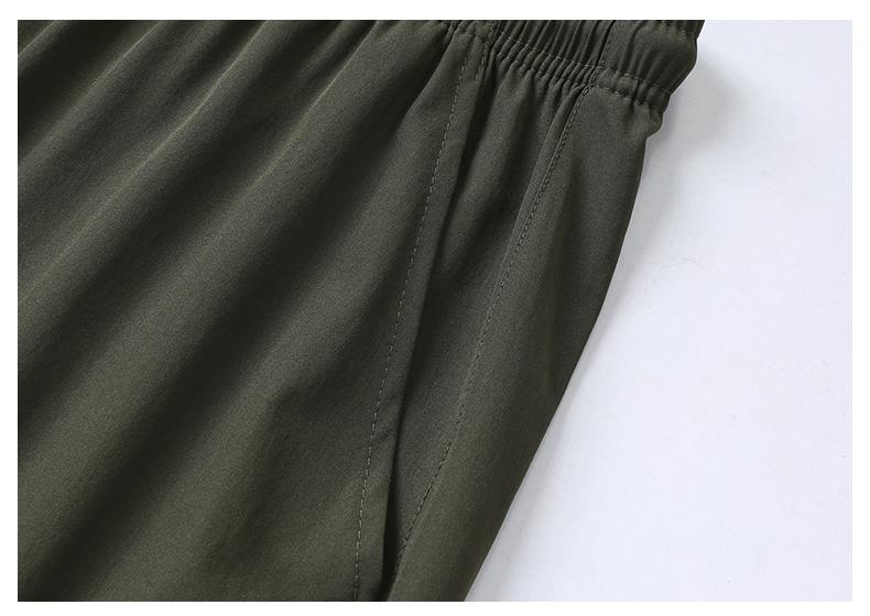 Product Introduction of M-8XL new nylon four-sided elastic summer men's casual sports nine-point pants ice silk small feet men's pants secondary development plus size 31