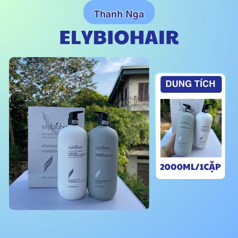 Cặp Dầu Gội Xả Elybiohair Collagen dung tích 1000mlx2 - hương hoa Nhài! Dưỡng Tóc Chăm Sóc Tóc Women