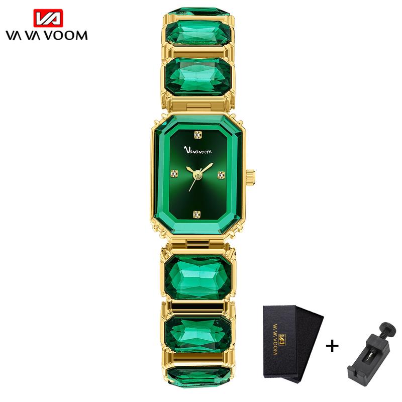 Đồng Hồ Nữ, Thời Trang, Bán Chạy, Bộ Sưu Tập Năm 2025, Mặt Số Vuông Màu Xanh Lá Cây Nhỏ Đồng Hồ Thạch Anh, Phong Cách Nữ Tính Và Thanh Lịch, Cá Tính, Đi Kèm Với Hộp Quà Tặng Nữ, Đi Kèm Với Bộ Điều Chỉnh Đồng Hồ, Thích Hợp Làm Quà Tặng