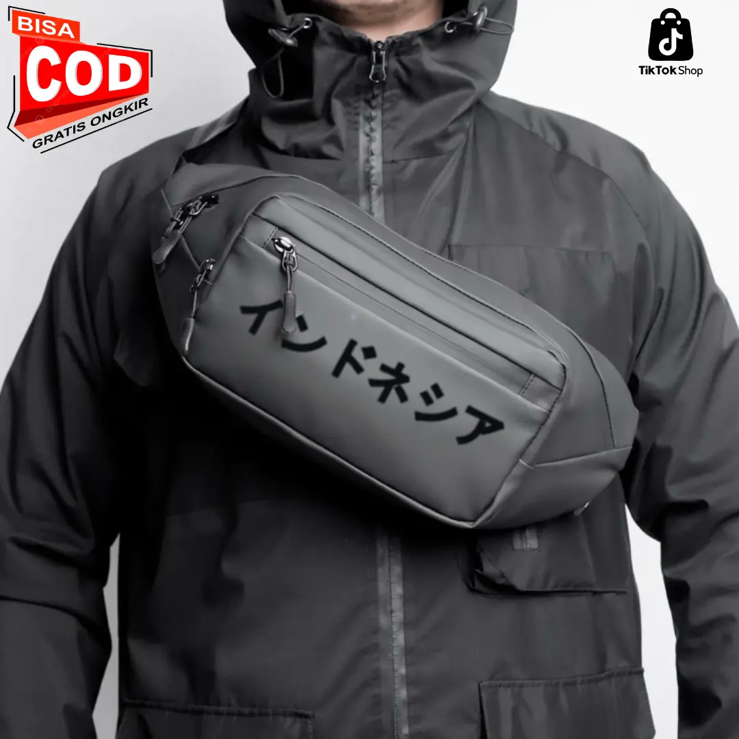 Bimo Tas Selempang & Bahu Pria Sanji Original Hitam Pria Waterproof Kualitas Premium Anti Air Cocok untuk Aktivitas Kasual Model Minimalis Praktis