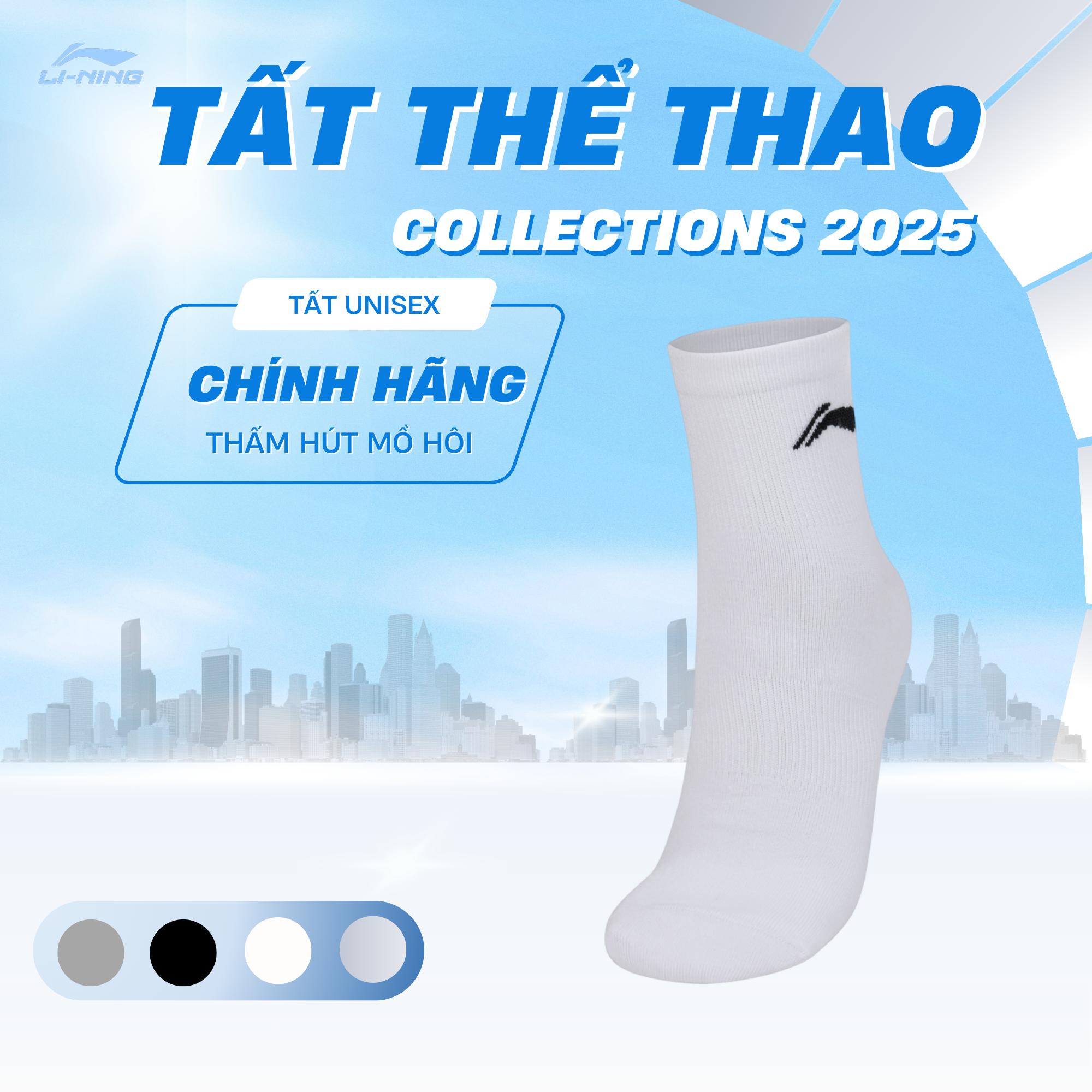 Tất ngắn cổ chính hãng Li-Ning Unisex AWSV015-1V AWSV015-1VL Trắng