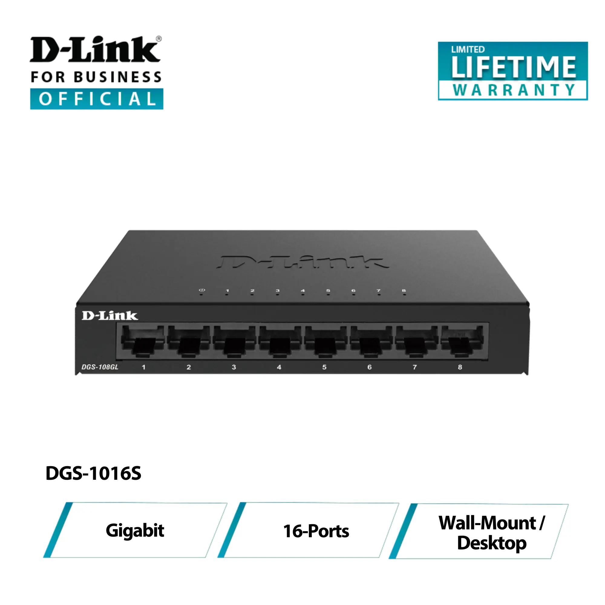 D-Link DGS-1016S 16-Port Gigabit Desktop Switch