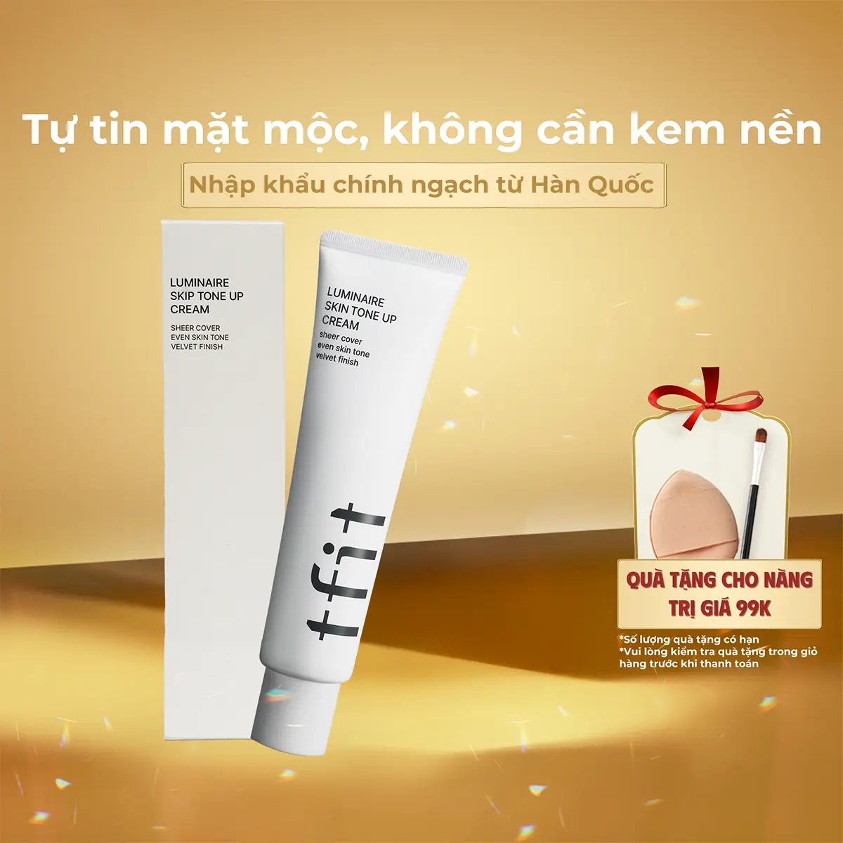 Kem lười nâng tông TFIT Luminaire Skip Tone Up nâng tông tự nhiên, cấp ẩm cho cả mặt và body 100g