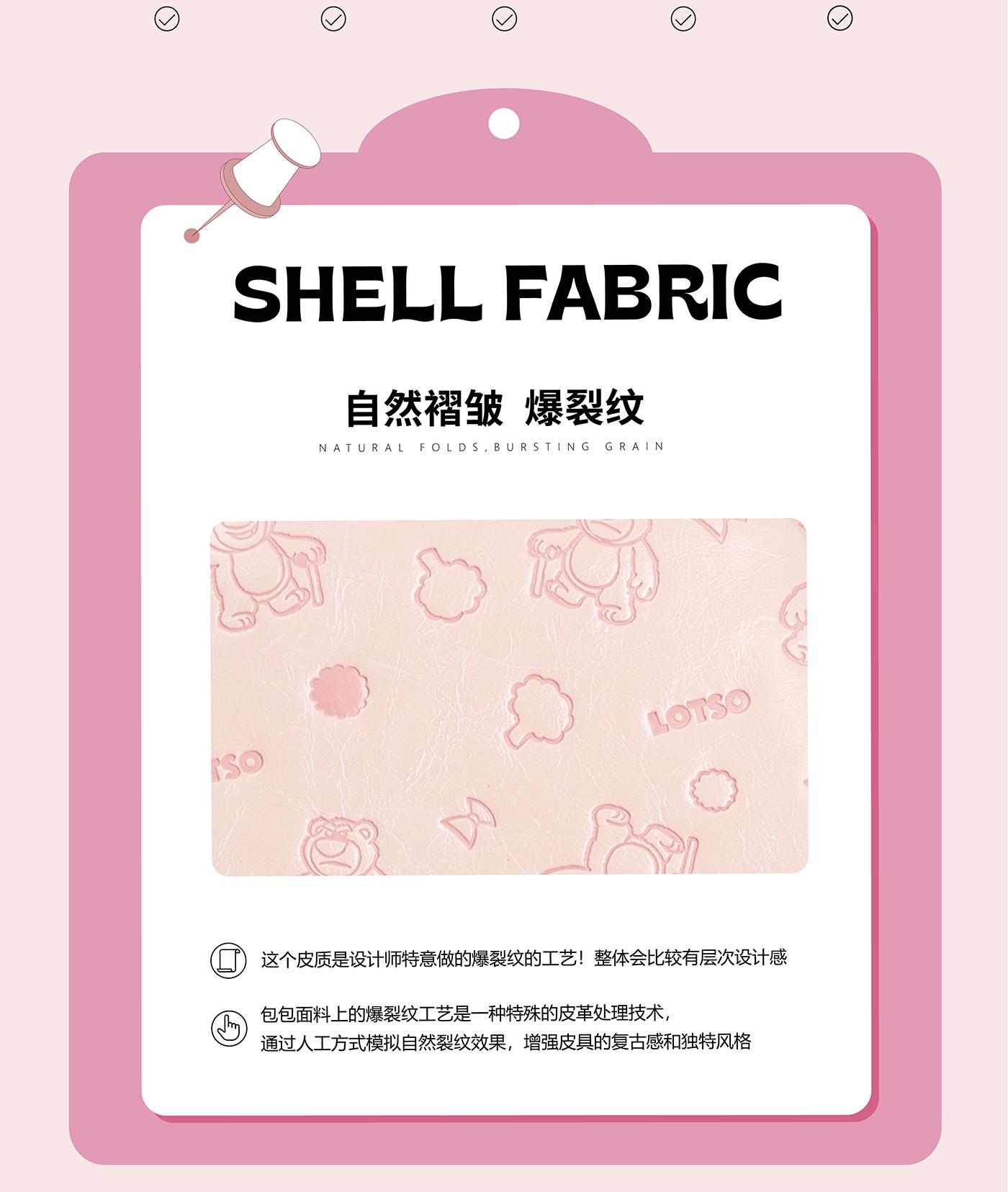 [ Shanty x Disney ] -  Tas Lotso Tas Tangan Kecil Wanita dan Remaja dengan Tali Selempang Motif Lucu dan Warna Soft Pink