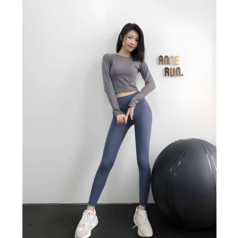 Yoga Legging Celana Olahraga Wanita High Waist  Polos Gym Fitness Yoga  Running Outdoor Sport JY20 compression  pants 8