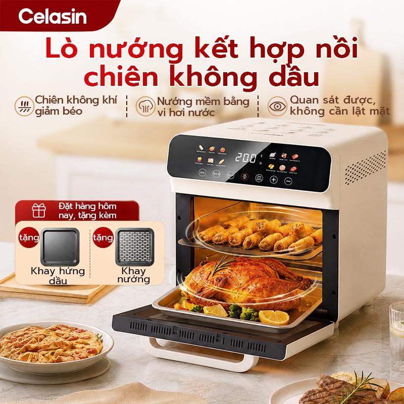 TOP Celasin Nồi Chiên Không Dầu Đa Năng Hấp Nướng, Công Nghệ Gió Nóng 360°,…