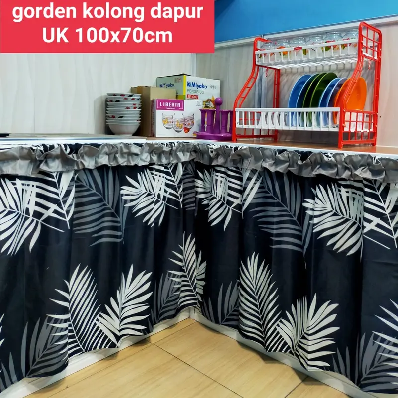 5 PCS PAKET HEMAT Gorden Kolong Dapur Bawah Meja Kompor dan Westafel Motif Terbaru 4