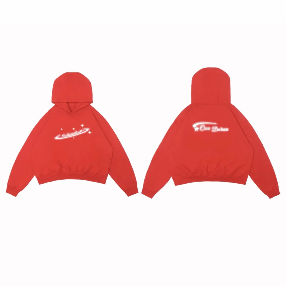 Pullover Hoodie Boxy Vintage CDL Red Reflektif Unisex