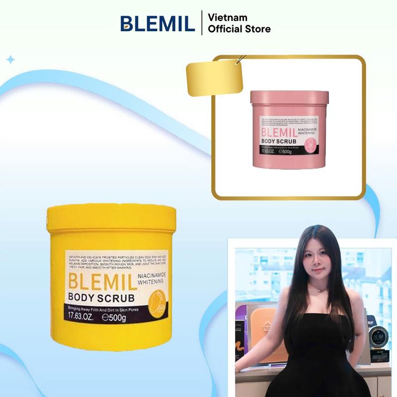 Bản mới Sữa Tắm Kiêm Tẩy Tế Bào Chết Hỗ Trợ Trắng Da Blemil #Mùi Xoài 500g - Tặng 1 TDC Mùi Hoa Anh Đào