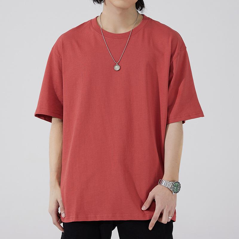 Product Introduction of EDC American Streetwear Heavyweight 230g Short Sleeve T-shirt Unisex Ins Basic Solid Color Undershirt 20