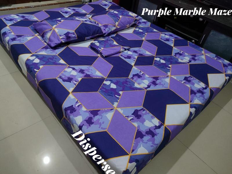 Sprei set motif Marble abstrak kekinian ukuran 120, 160, 180, 200 bahan katun 1