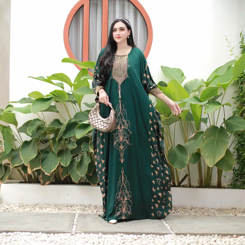 Kaftan Renda Sultan Busui / Motif Love / Rayon Premium Cantik Formal Gamis Muslim Dress Tebal Wanita Lebaran 0