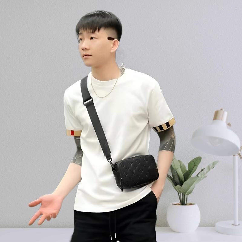 Áo Thun Nam Unisex Phối Viền Tay Thể Thao Năng Động Form Rộng Chất Cotton Mềm Mịn 5