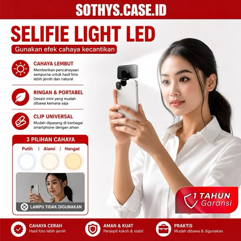Portable 3 Warna LED Light Untuk Selfie dan Fotografi Lampu Saku Kecantikan dan penggunaan di Luar Ruangan Ring Light