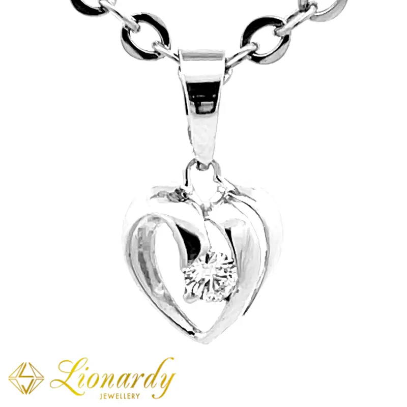 Lionardy Jewellery Liontin Berlian Model Solitaire - Diamond Pendant - Emas Putih - LDASC-TR040 0