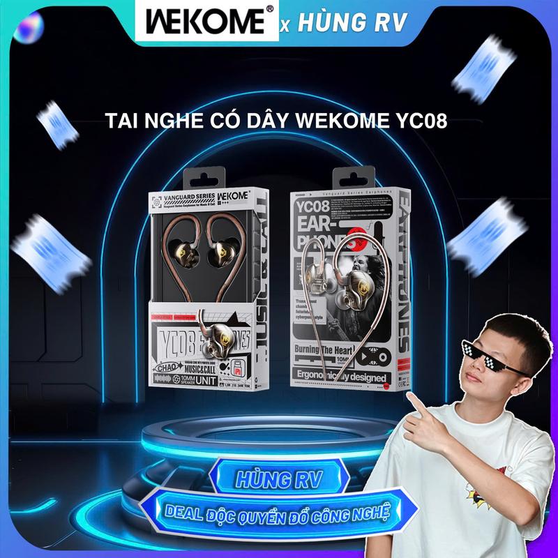 WEKOME x Hung.rv Tai Nghe Có Dây WEKOME YC-08 Chính Hãng Âm Thanh Sống Động Mic Rõ 3 Cổng IP Type-C 3.5mm