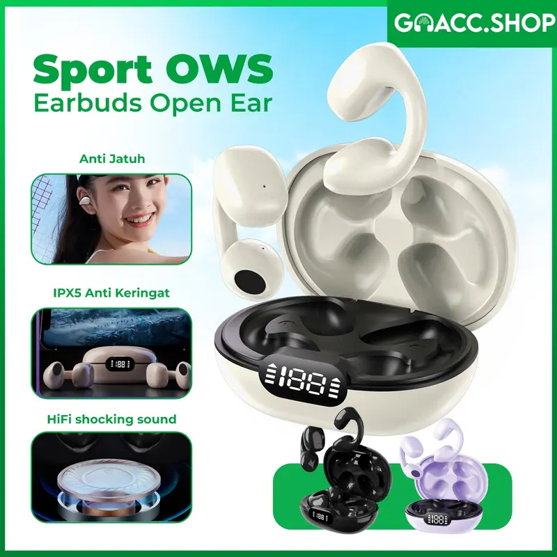 【COD】Ear Clip New Headset Earphone Bluetooth T93 (LY22) Battery Display Hi-Fi Sounds Quality Low Latency Headphone Wireless 0