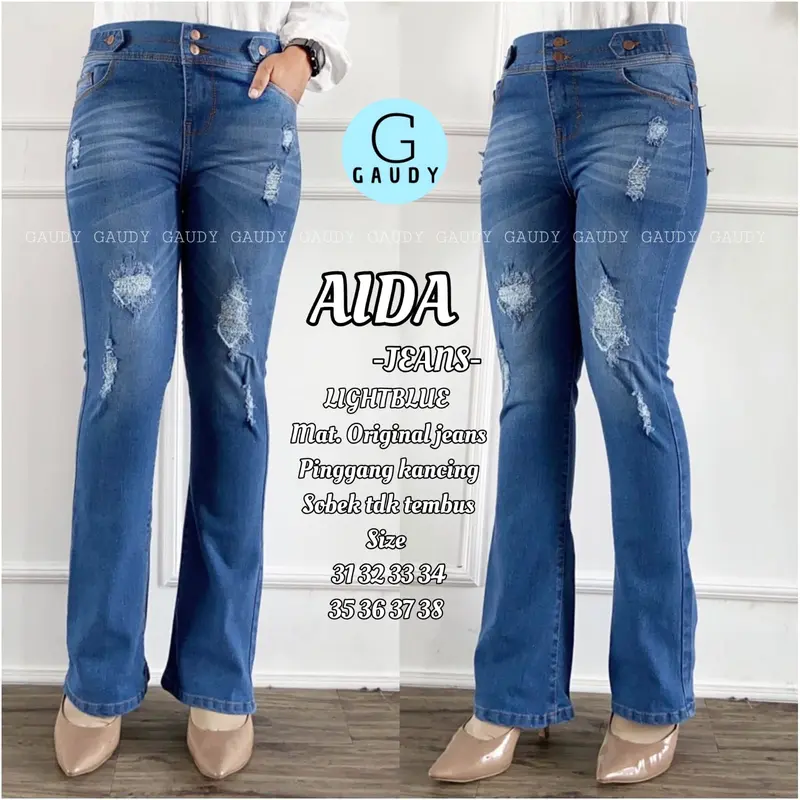 Terbaru Seline  Celana Wanita Lepis  Super Jumbo Big Size  BB 75-85KG Jeans Kekinian Bawah Rawis COD Karet Denim cut Melar Tebal Dewasa Cutbray Panjang Cewek 6