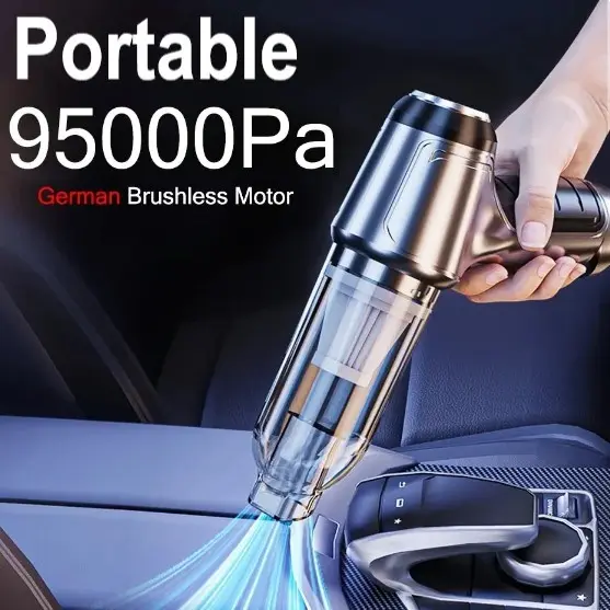 Car Vacuum Cleaner 95000pa Suck and Blow Wireless Vacuum Cleaner USB Handheld Vacuum Small For Home/Car Wet And Dry Cordless