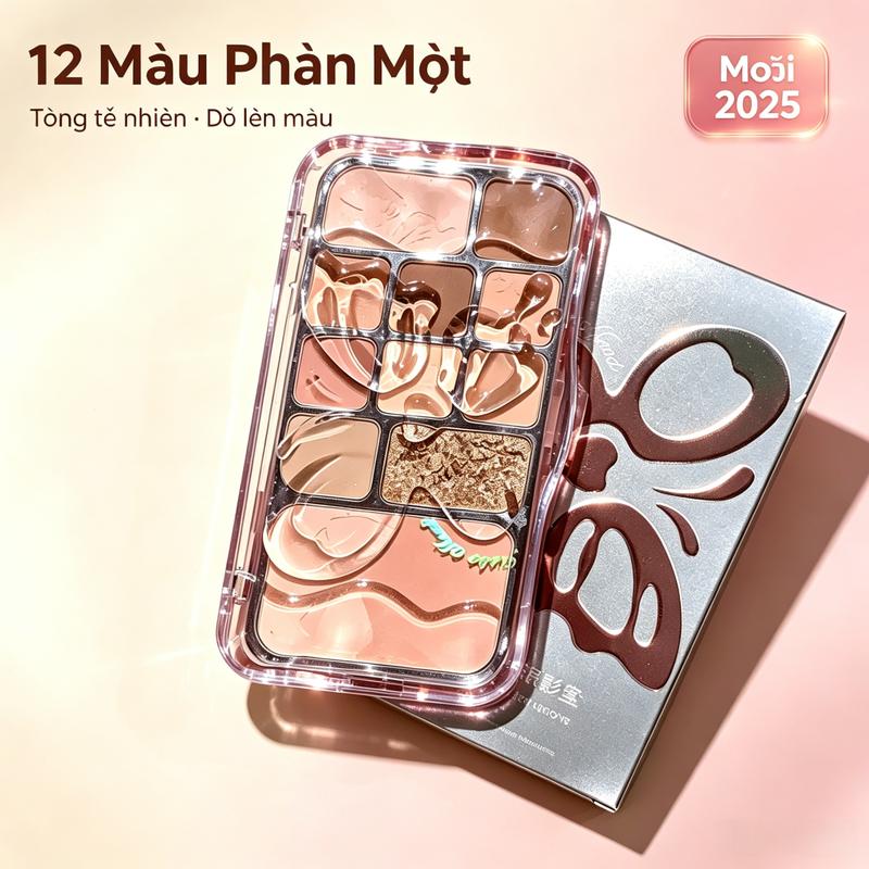 Bảng Phấn Mắt 12 Màu Hình Bướu - Tông Đất Tự Nhiên, Lì & Nhũ Lấp Lánh, Dễ Lên…