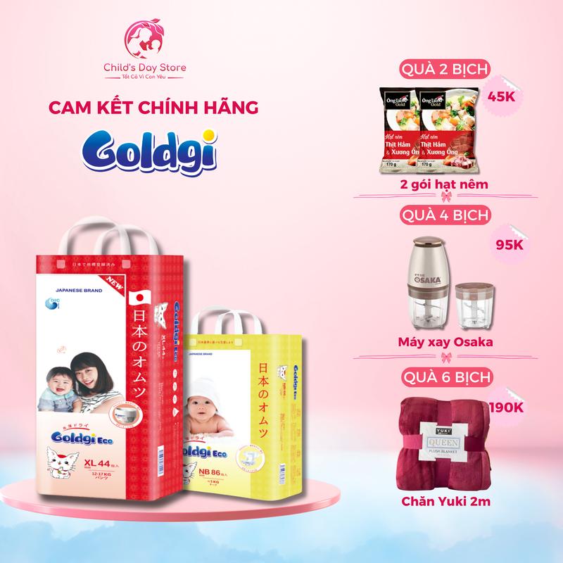   Kèm quà  COMBO 2 BỊCH Goldgi Eco đủ size dán quần - Bản cải tiến - Date xa - bỉm đóng hè cho bé - bỉm mỏng - tã bỉm Nhật Bản cho bé - Childs Day Store 