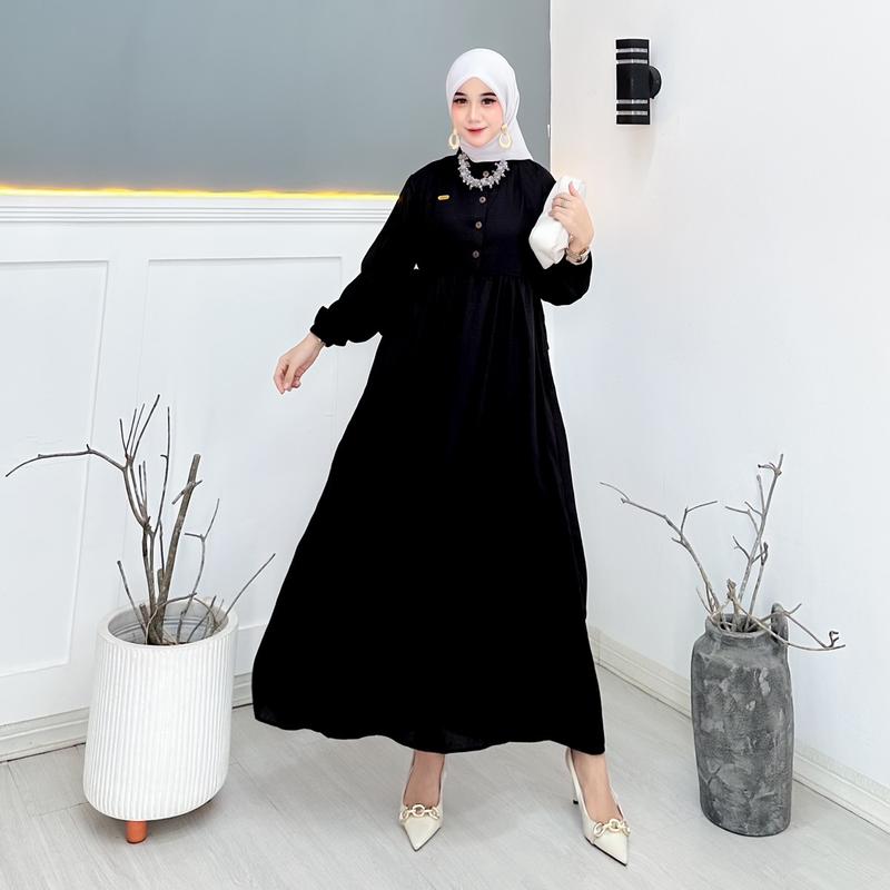 Sherila midi dress Polo linen premium busui friendly bahan adem 4