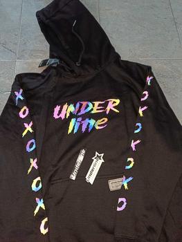 Product Review of UNDERLINE - HOODIE REFLEKTIF MENYALA MOTIF X O X O SIZE M - XXL PRIA WANITA FLEECE TEBAL GRAMASI 280 UNISEX l RAINBOW from b**h 1