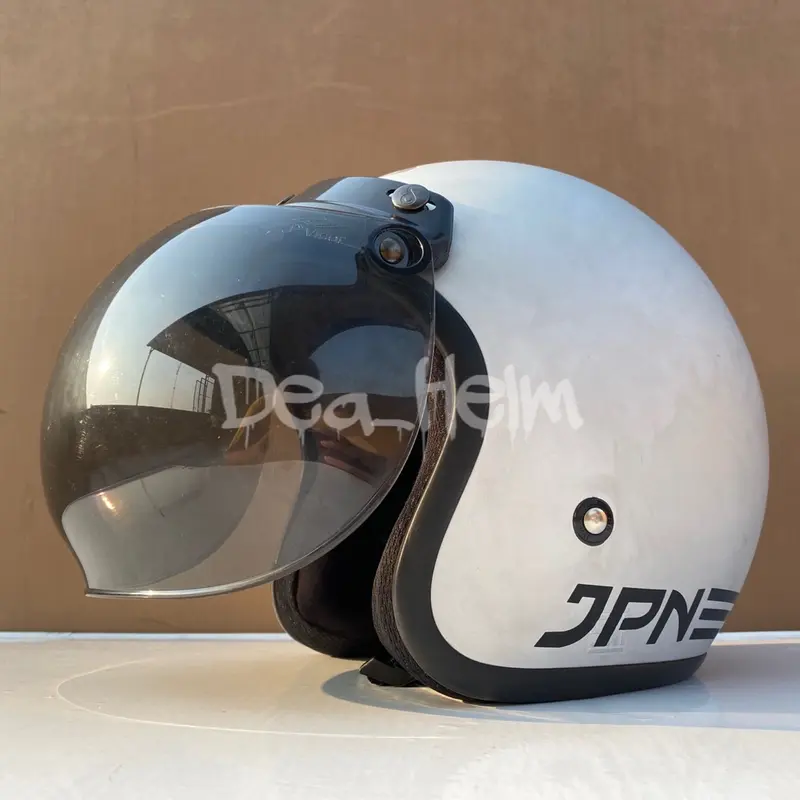 Helm JPN Silver Dop kaca datar,kaca cembung dan pet Visor Motorcycle 2