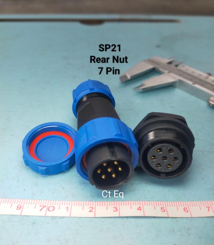Jual SP21 Rear Nut 7 Pin Plug n Socket IP68 Panel Mount konektor Steker ...