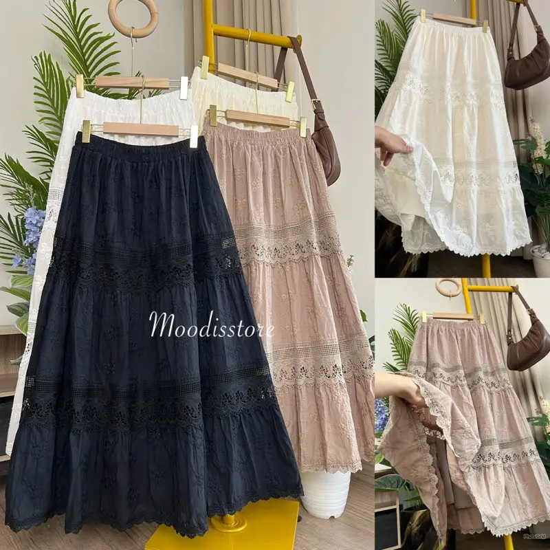 Moodis - Alicia Alesha Embroidery Skirt Rok Katun Bordir 0