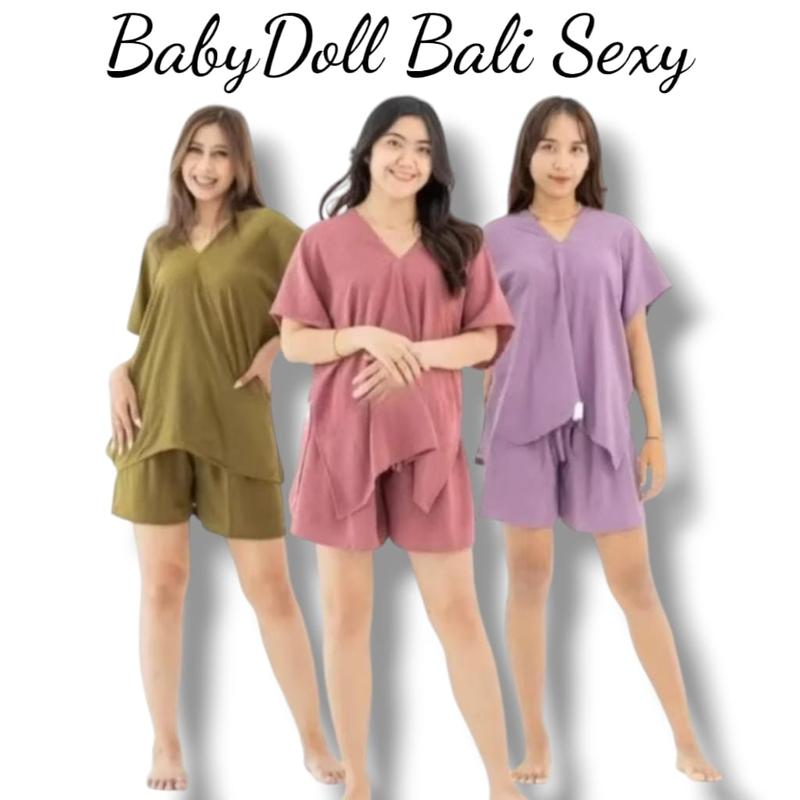 Product Introduction of Babydoll Setelan Baju Tidur One Set Bali Baju Tidur Pendek Celana Piyama Wanita 20