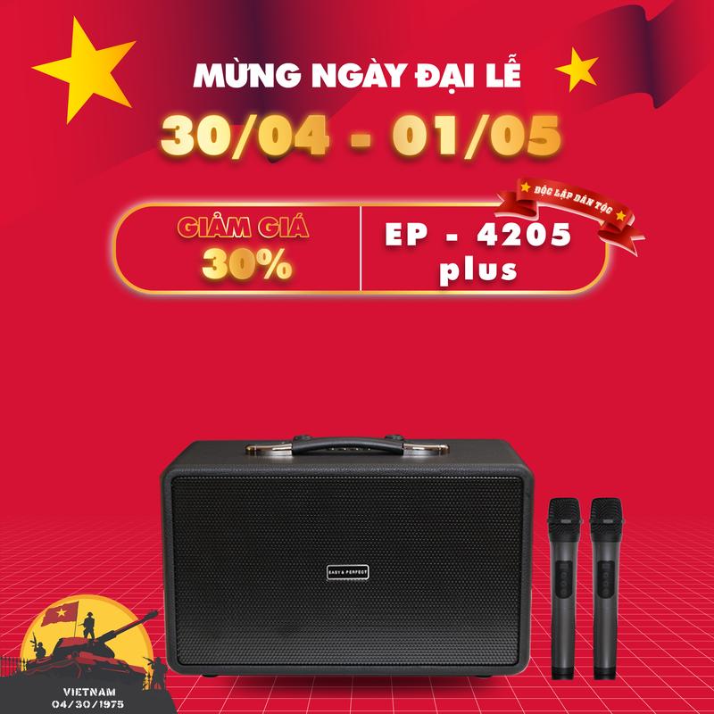 [E&P]Loa karaoke bluetooth EP-4205 PLUS, Kèm 2 Micro Cao Cấp Chống Hú, Hát Karaoke Cực Hay,  Dãy Đèn Led RGB Sống Động,  Quai Da Chắc Chắn, Chính Hãng BH 12 Tháng Nghe Nhạc Củ Loa